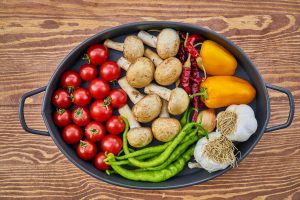 tray of veggies