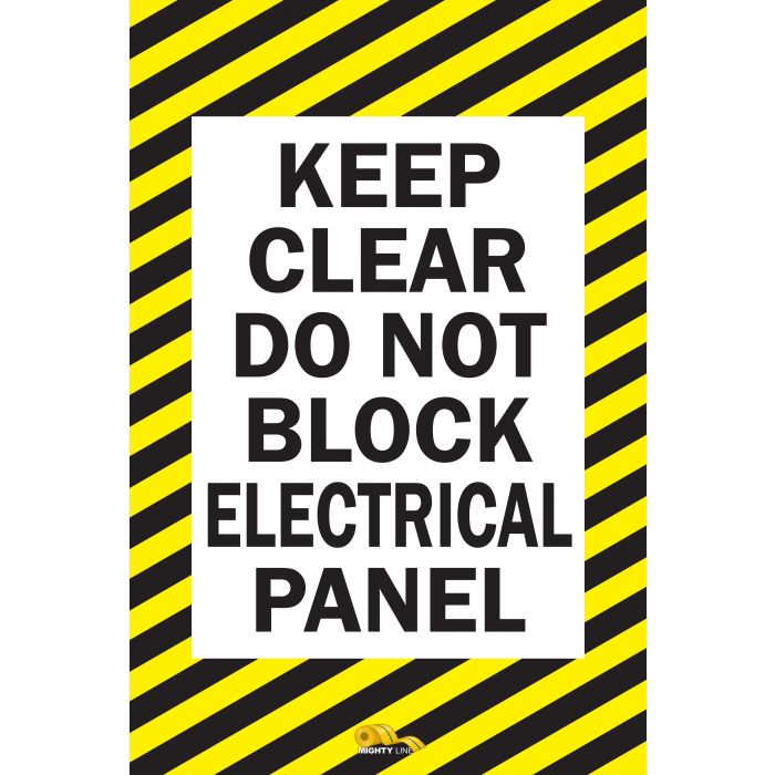 Keep Clear Do Not Block Electrical Panel, Mighty Line Floor Sign