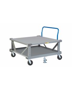 Little Giant Mobile Pallet Stand with Lower Deck & Handle - Load Retainers 2PDSEH486P2FLLR