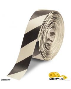 Mighty Line 3" White Tape with Black Chevrons - 100' Roll 3RWCHV