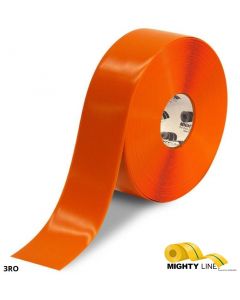 Mighty Line 3" ORANGE Solid Color Tape - 100' Roll 3RO