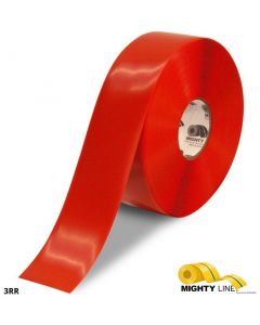 Mighty Line 3" Red Solid Color Tape - 100' Roll 3RR