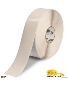 Mighty Line 3" WHITE Solid Color Tape - 100' Roll 3RW