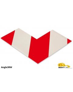 Mighty Line 3" Wide Solid White Angle With Red Chevrons - Pack of 100 Angle3RW