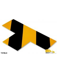 Mighty Line 3" Wide Solid YELLOW T With Black Chevrons - Pack of 100 T3YBlk