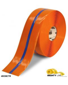 Mighty Line 4" Orange Tape with Blue Center Line - 100' Roll 4ROBCTR
