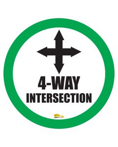 4 Way Intersection Mighty Line Floor Sign, Industrial Strength, 12" Wide 4WayIntersect12