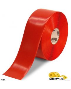 Mighty Line 4" RED Solid Color Tape - 100' Roll 4RR