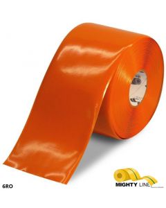 Mighty Line 6" ORANGE Solid Color Tape - 100' Roll 6RO