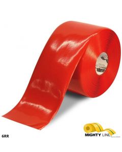 Mighty Line 6" RED Solid Color Tape - 100' Roll 6RR