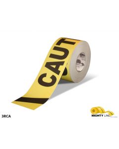 Mighty Line 3" Wide Caution Floor Tape - 100' Roll 3RCA
