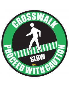 Crosswalk Caution, Proceed with Caution, Mighty Line Floor Sign, Industrial Strength, 36" Wide CrossWalkPWC36