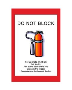 Mighty Line Do Not Block Fire Extinguisher Sign - 1 Sign - Floor Marking FE2436