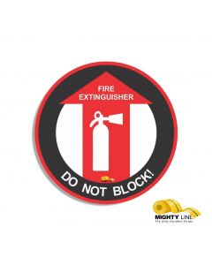 Fire Extinguisher Do Not Block, Mighty Line Floor Sign, Industrial Strength, 24" Wide FEDNB24