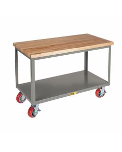 Little Giant Heavy-Duty Butcher Block Top Mobile Table IPJ24486PYBK