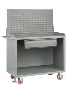 Little Giant Mobile Bench Cabinets With Heavy-Duty Drawer and Available in Powder Coated Steel and No Doors MB2448HDFL