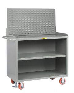 Little Giant Heavy-Duty Mobile Bench Cabinets With Center Shelf and Available in Powder Coated Steel MB32448FL