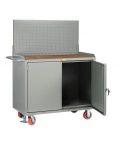 Little Giant Mobile Bench Cabinets with Pegboard or Louvered Panel Doors With Pegboard or Louvered Top Panel MHPBDFLPB