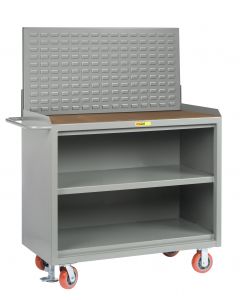 Little Giant Heavy-Duty Mobile Bench Cabinets With Pegboard Panel and Available in 1/4" Hardboard MH32448FLLP