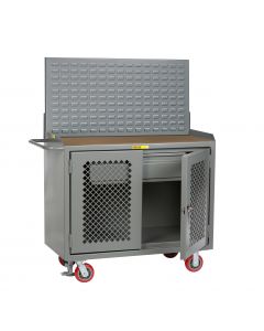 Little Giant Mobile Bench Cabinets With Louvered Panel and 1/4" Hardboard MHP2DHDFLLP