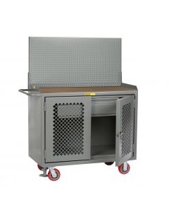 Little Giant Mobile Bench Cabinets With Pegboard Panel and 1/4" Hardboard MHP2DHDFLPB