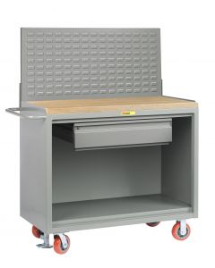 Little Giant Mobile Bench Cabinets With Heavy-Duty Drawer and Available in 1-3/4" Butcher Block and No Doors MJ2448HDFL