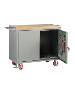 Little Giant Mobile Bench Cabinets with Pegboard or Louvered Panel Doors MJ2448PBDFL