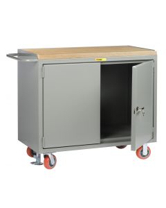 Little Giant Mobile Bench Cabinets With Locking Doors without Center Shelf and Available in 1-3/4" Butcher Block MJ2D2448FL