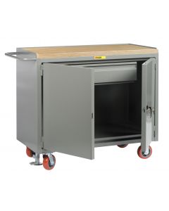 Little Giant Mobile Bench Cabinets with Heavy-Duty Drawer and Available in 1-3/4" Butcher Block MJ2D2448HDFL