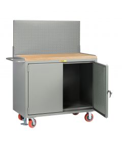 Little Giant Mobile Bench Cabinets with Pegboard or Louvered Panel Doors With Pegboard or Louvered Top Panel MJPBDFLPB