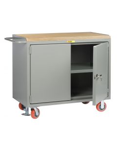 Little Giant Mobile Bench Cabinets With Locking Doors and Available in 1-3/4" Butcher Block MJ32D2448FL