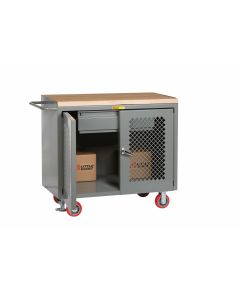 Little Giant Mobile Bench Cabinets With Heavy-Duty Drawer and 1-3/4" Butcher Block MJP2D2448HDFL
