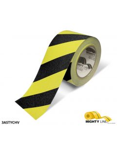 Mighty Line 3" Yellow With Black Chevrons Anti-Slip Floor Tape - 60' Roll 3ASTYCHV