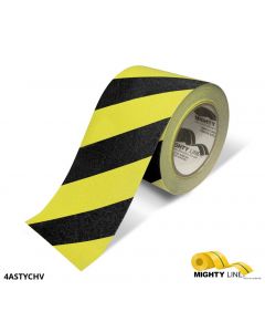 Mighty Line 4" Yellow With Black Chevrons Anti-Slip Floor Tape - 60' Roll 4ASTYCHV