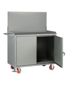 Little Giant Mobile Bench Cabinets with Pegboard or Louvered Panel Doors With Pegboard or Louvered Top Panel MMPBDFLPB