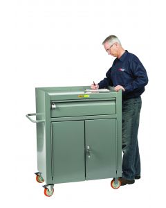 Little Giant Mobile Bench Cabinet with Heavy-Duty Drawer and Power Coated Steel MTC2436TL