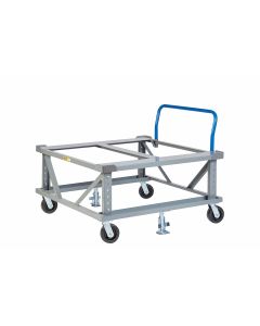 Little Giant Mobile Pallet Stand with 12 Gauge Open Deck with Handle PDEH48486PH2FL