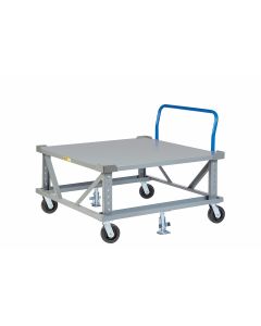 Little Giant Mobile Pallet Stand With Load Retainers and 12 Gauge Solid deck with handle PDSEH486PH2FLLR