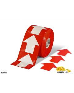 Mighty Line 4" Red Arrow Pop Out Tape, 100' Roll 4ARR