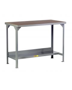 Little Giant Welded Steel Workbench with Hardboard Top and Lower Shelf WSH2244836