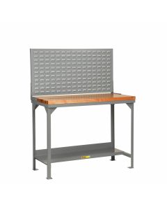 Little Giant Welded Steel Workbenches with Butcher Block Top and Louvered Panel WSJ2244836LP
