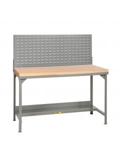 Little Giant Welded Steel Workbenches with Butcher Block Top and Louvered Panel WSJ2306036LP