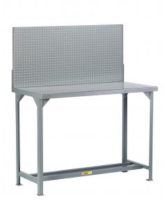 Little Giant Welded Steel Fixed Height Workbench With Open Base and Pegboard Panel WST1244836PB