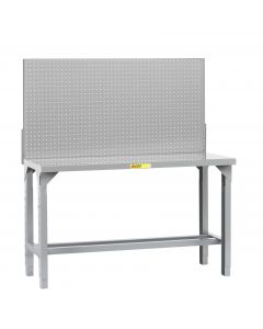 Little Giant Welded Steel Adjustable Height Workbench With Open Base and Pegboard Panel WST12448AHPB