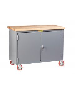 Little Giant Work Center Cabinet with Butcher Block Top and Mobile Models WTC2D24366PYBK