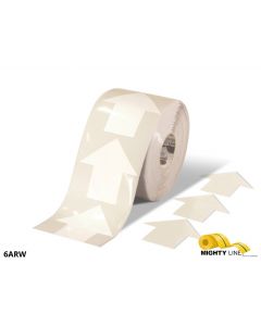 Mighty Line 5.5" Wide Solid White Arrow Roll 200 Arrows 6ARW