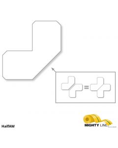 Mighty Line 2" White Half Angle - Pack of 100 HalfAW