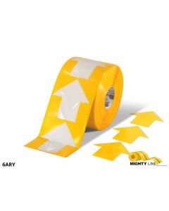 Mighty Line 5.5" Wide Solid Yellow Arrow Roll 200 Arrows 6ARY