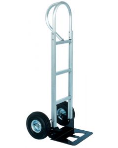 Aluminum P Handle Hand Trucks-14" x 7.5"-300-Solid Rubber-10" x 2"-20" x 19" x 50.5"-46