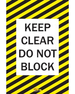 Keep Clear Do Not Block, Mighty Line Floor Sign, Industrial Strength, 24x36" Wide KCDNB2436